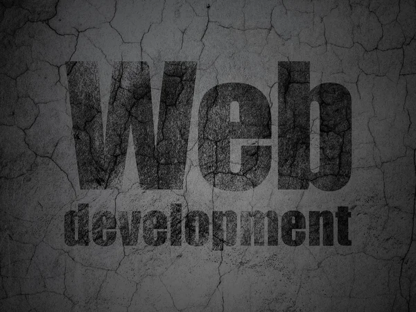 Concept de conception Web : Développement Web sur fond de mur grunge — Photo