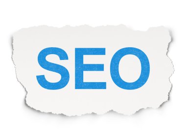 Web geliştirme kavramı: Kağıt arka plan üzerinde seo