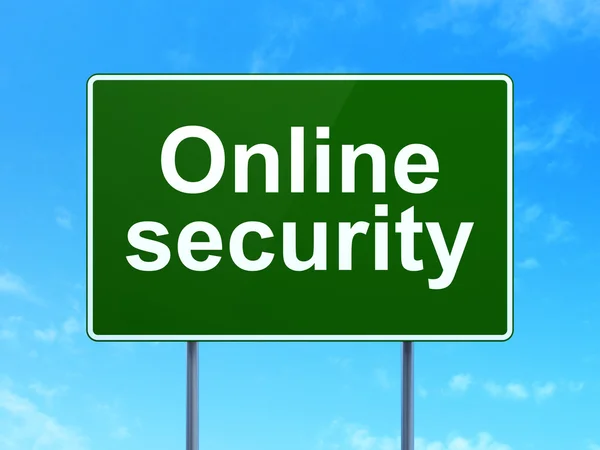 Conceito de segurança: Online Security on road sign background — Fotografia de Stock