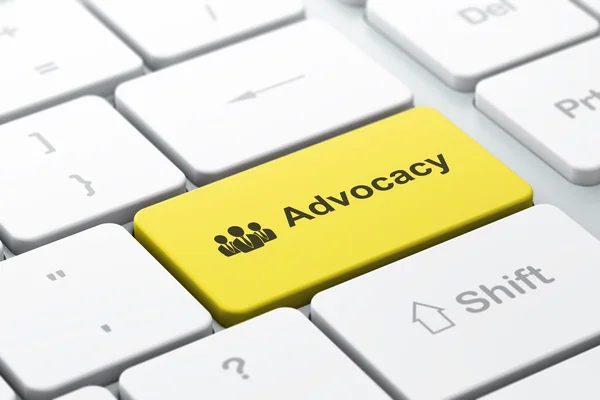 Law concept: Business People and Advocacy on computer keyboard background — Stock Photo, Image