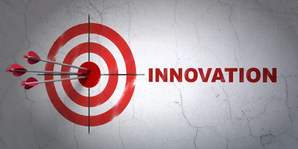 Business concept: target and Innovation on wall background — Stock Photo, Image