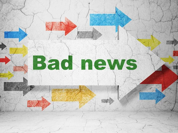 News concept: arrow with Bad News on grunge wall background — Stock Photo, Image