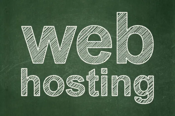 Conceito de desenvolvimento Web: Web Hosting em fundo quadro-negro — Fotografia de Stock