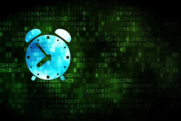 Timeline concept: Alarm Clock on digital background — Stock Photo, Image