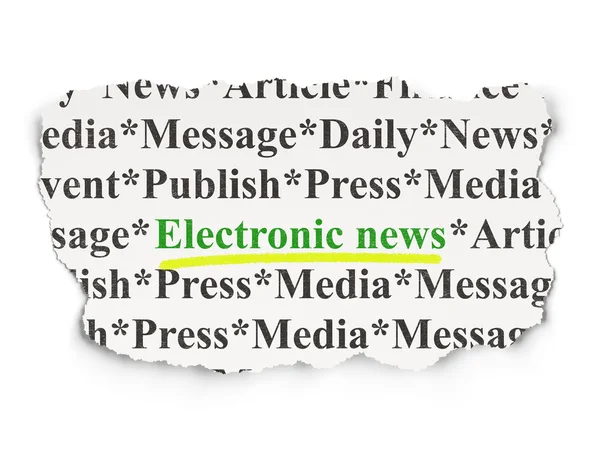 Haber kavramı: Kağıt arka plan üzerinde elektronik haber — Stok fotoğraf