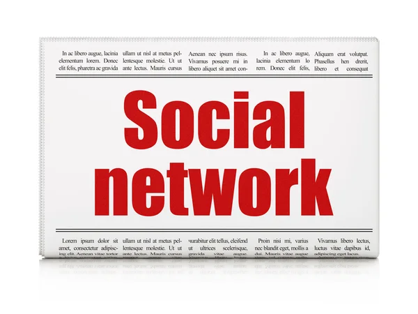 Concetto di social media: titolo del giornale Social Network — Foto Stock