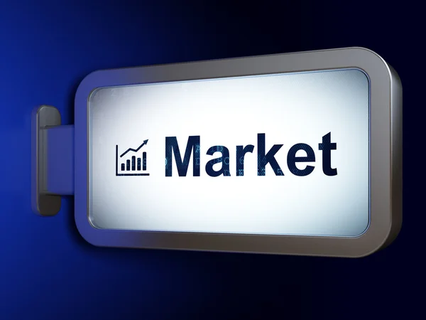Finans konceptet: marknaden och tillväxt diagram på billboard bakgrund — Stockfoto