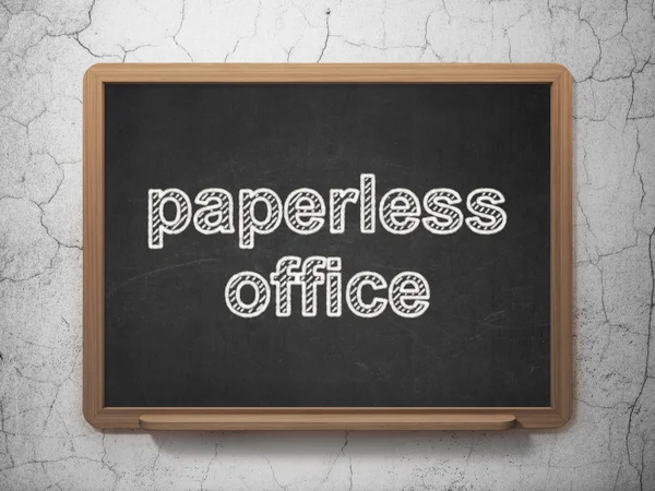 Finance concept: Paperless Office on chalkboard background — Stock Photo, Image