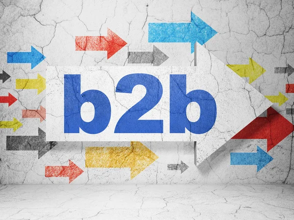 Finance concept: arrow with B2b on grunge wall background — Stock Photo, Image