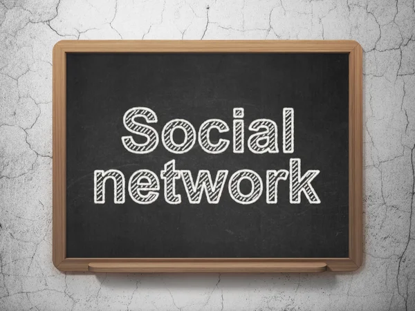 Social media concept: Social Network on chalkboard background — Stock Photo, Image