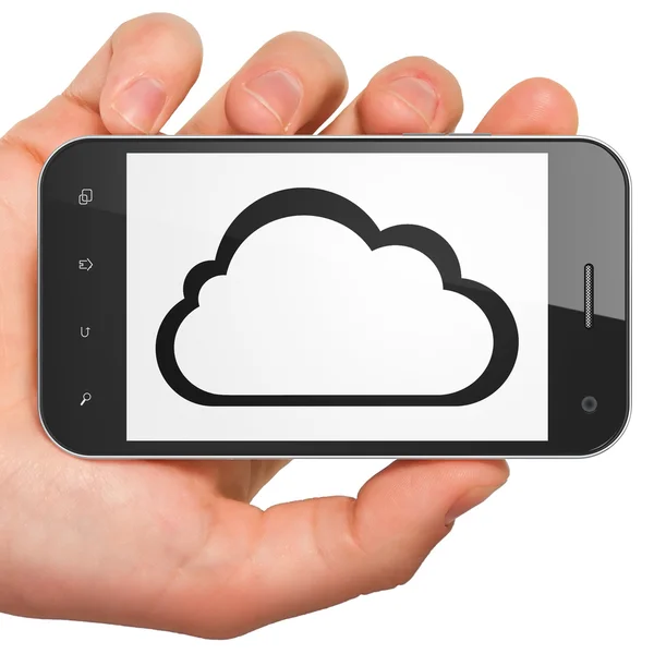 Concetto di tecnologia cloud: Cloud su smartphone — Foto Stock