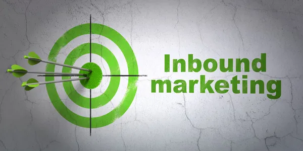 Business concept: target and Inbound Marketing on wall background — Stock Photo, Image