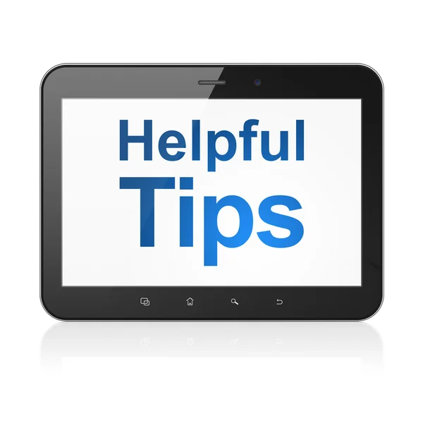 Education concept: Helpful Tips on tablet pc computer — Stock Photo, Image