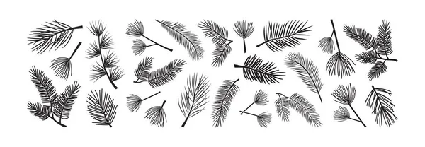 Arbre Noël Cône Pin Icône Vectorielle Sapin Plante Feuilles Persistantes — Image vectorielle