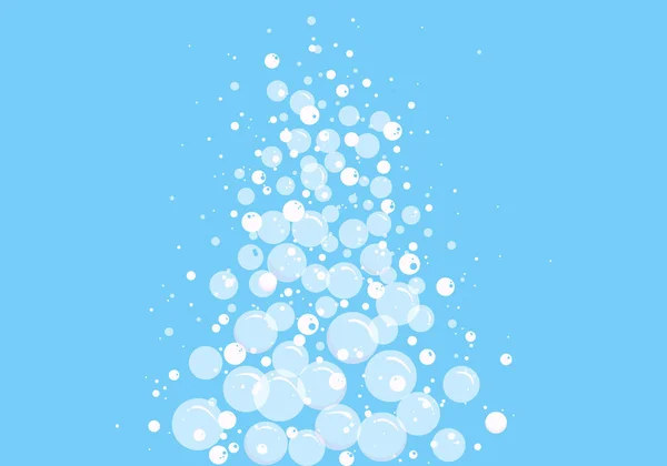 Soap Bubbles Blue Background Air Soda Underwater Fizz Effervescent Effect — Stock Vector