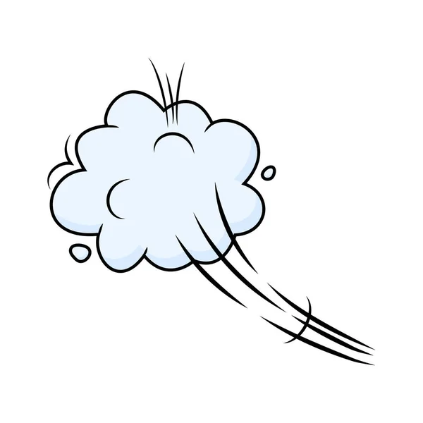 漫画速度矢量云彩 卡通运动影响爆炸气泡 与烟雾或灰尘一起跳跃 有趣的例证 — 图库矢量图片