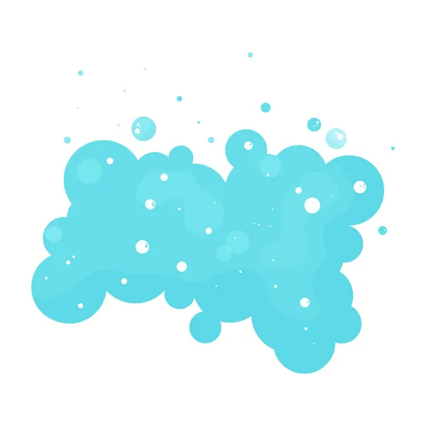 Blue Soap Bubbles Suds Foam Vector Icon Effervescent Air Isolated — Stock Vector