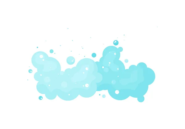 Значок Вектора Пены Голубые Мыльные Пузыри Свежий Воздух Изолирован Белом — стоковый вектор