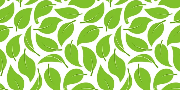 Motif Sans Couture Feuilles Fond Organique Végétal Doux Vert Imprimé — Image vectorielle