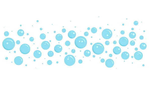 Fondo Jabón Vector Burbuja Azul Borde Espuma Patrón Suds Abstractos — Archivo Imágenes Vectoriales
