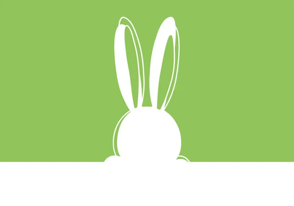 Banner Vector Conejo Pascua Conejo Blanco Sobre Fondo Verde Lindo — Archivo Imágenes Vectoriales