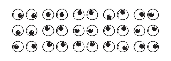 Googly Πλαστικό Μάτι Παιχνίδι Διάνυσμα Εικονίδιο Έκφραση Προσώπου Στρογγυλά Στοιχεία — Διανυσματικό Αρχείο