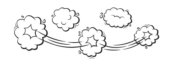 Sebesség Felhő Vektor Ikon Motion Puff Hatás Robbanás Buborékok Ugrik — Stock Vector