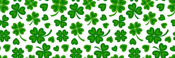 Shamrock Seamless Pattern Vector Clover Leaf Background Patrick Day Irish — Stock Vector