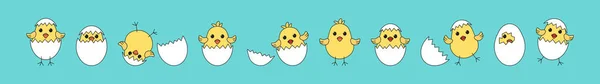 Chick Πάσχα Διάνυσμα Καρτούν Αυγό Και Κοτόπουλο Μωρό Χαριτωμένο Μικρό — Διανυσματικό Αρχείο