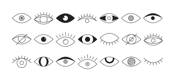 Eye Vector Set Vision Symbol Look Icon Outline Design See — стоковый вектор