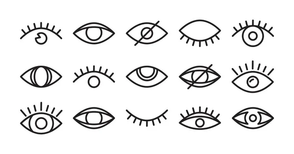 Eyes Vector Icon Vision Symbol Look Sign Outline Design See — ストックベクタ