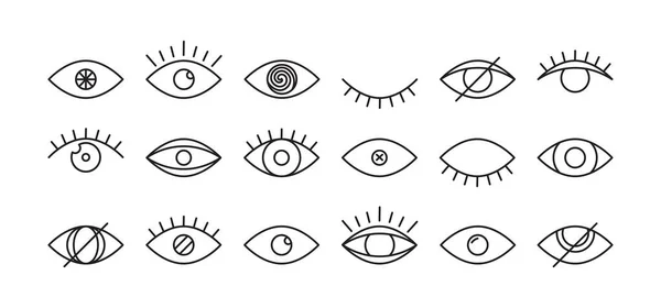 Eye Vector Icon Eyeball Set Vision Outline Symbol Look Pictogram —  Vetores de Stock
