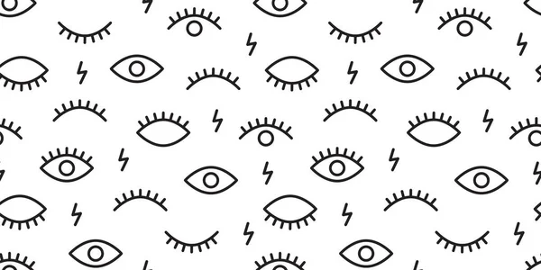 Eye Line Doodleseamless Pattern Simple Character Vector Print Trendy Memphis — Διανυσματικό Αρχείο