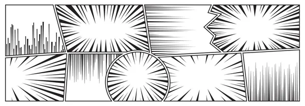 Manga Effekt Vektor Hintergrund Comic Speed Line Set Anime Action — Stockvektor