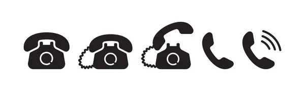 Phone Vector Icon Call Symbol Old Classic Telephone Set Isolated — Stockový vektor