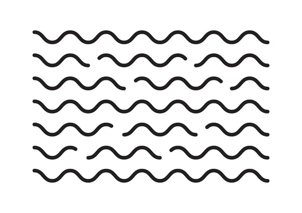 Water Wave Air Vector Icon Curve Line Set Curve Stream — Vector de stock