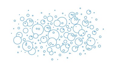 Foam bubble vector line icon, soap water outline pattern, sea or champagne background. Bath, soda or oxygen illustration