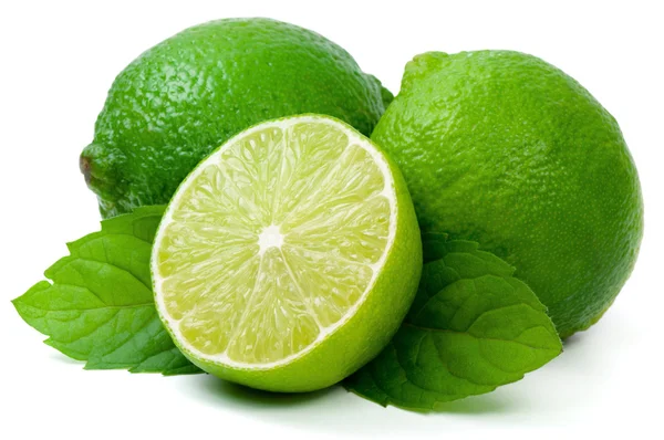 Juicy green lime isolated on white background. — Stock Photo, Image