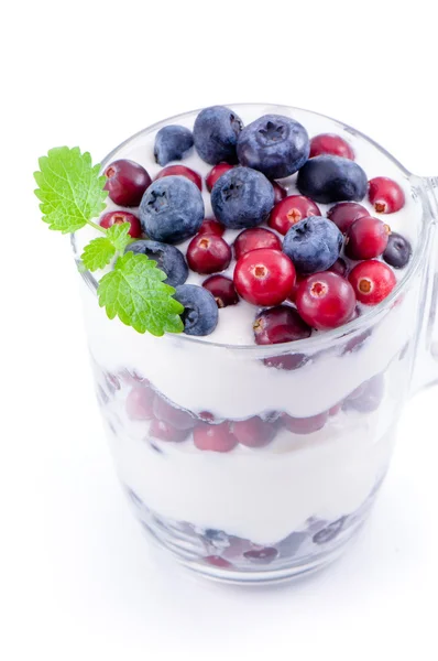 Joghurt mit Beeren — Stockfoto