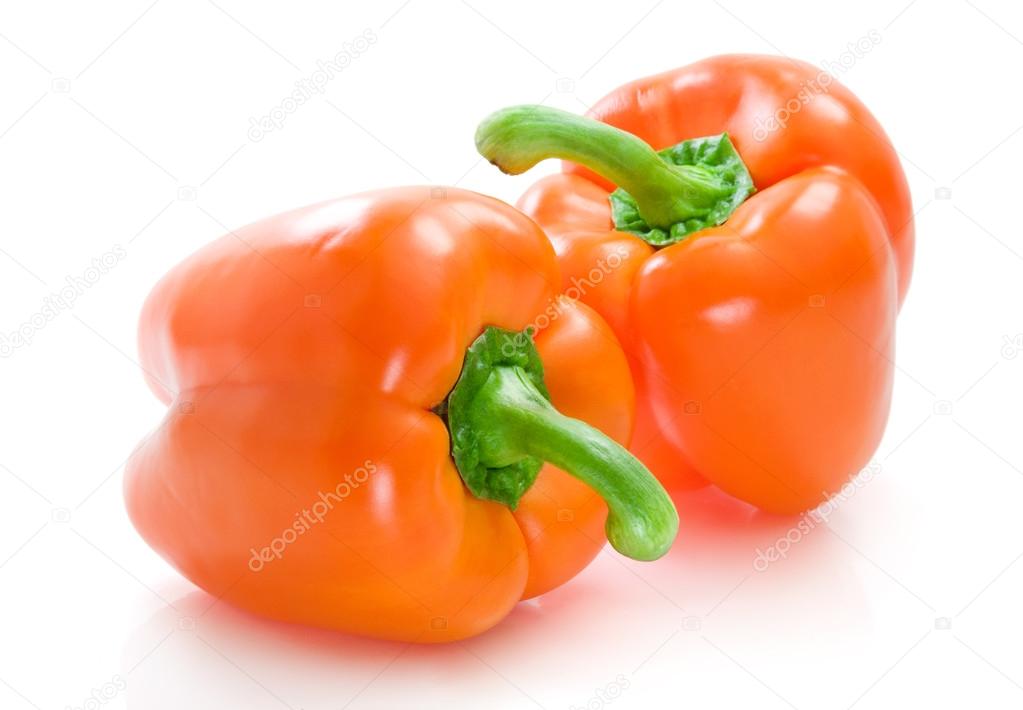 Ripe, juicy pepper, orange color