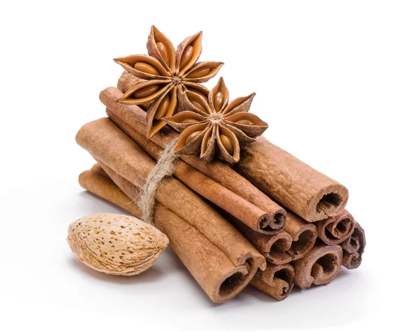 Spices. Cinnamon and anise. — Stock Photo, Image