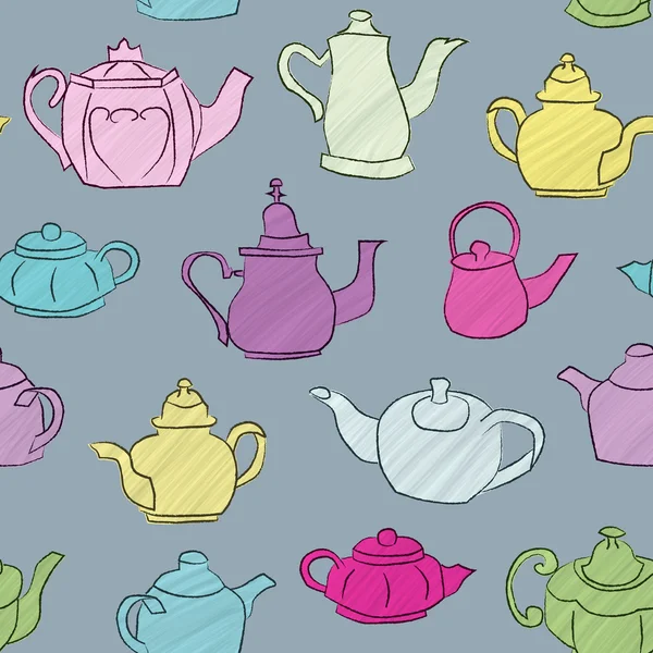 Seamless Teapot Background — Stock Vector