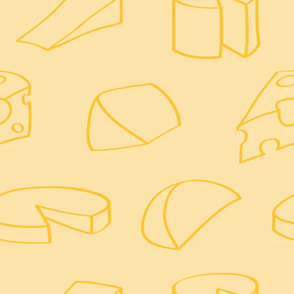 Cartoon fromage fond sans couture — Image vectorielle