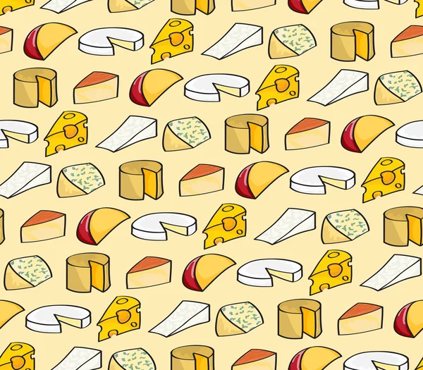 Cartoon Cheese Seamless Background — Stock Vector