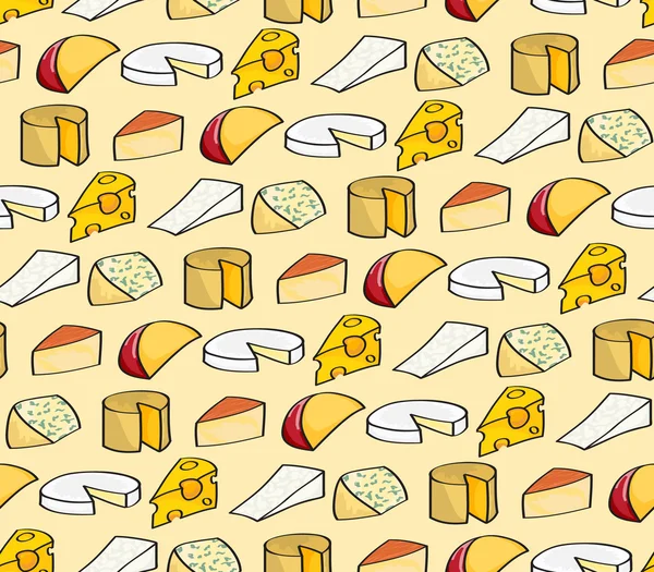 Fondo sin costuras de queso de dibujos animados — Archivo Imágenes Vectoriales