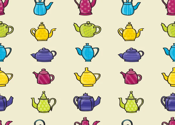 Teapots Seamless Background — Stock Vector