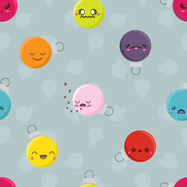 Dibujos animados sin costura Kawaii Bauble Fondo — Vector de stock