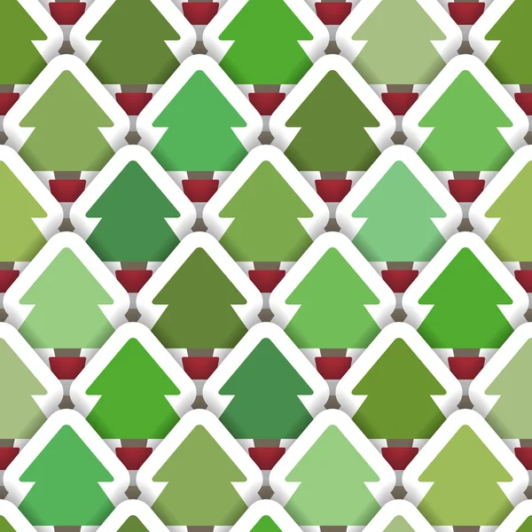 Capas del árbol de Navidad Fondo sin costuras — Vector de stock