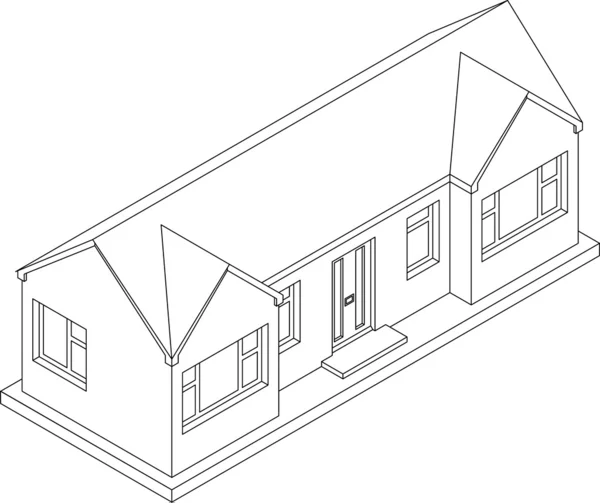 3D izometrik bungalov — Stok Vektör