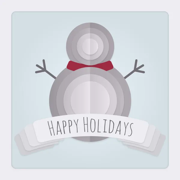 Snowman Holidays Card — Stock Vector